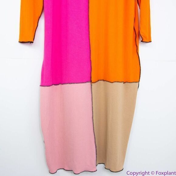 NEW Eloquii Patchwork midi Dress, pink and orange, 18/20 - Picture 8 of 15